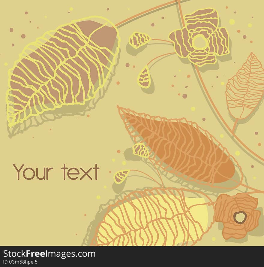 Abstract background with drawing leafs. Abstract background with drawing leafs