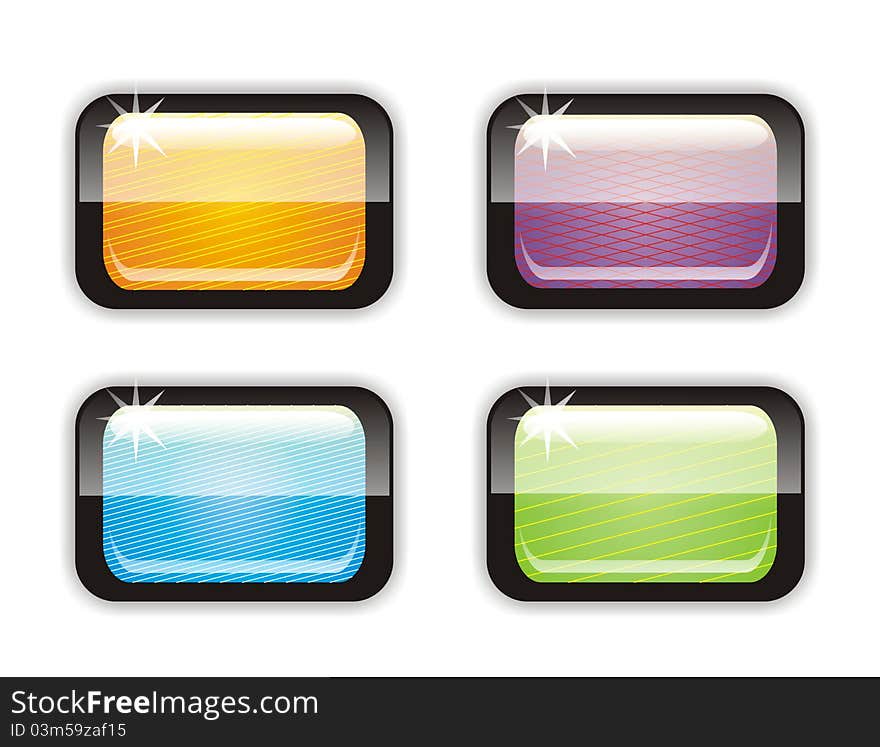 Set of colored glass buttons for rollover-effects. Set of colored glass buttons for rollover-effects