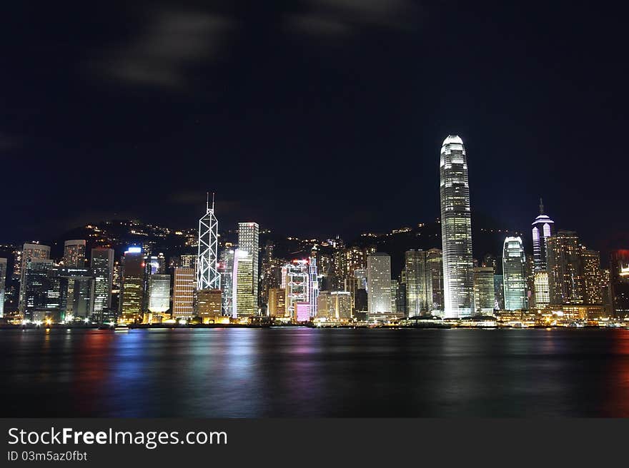 Hong Kong skyline at night