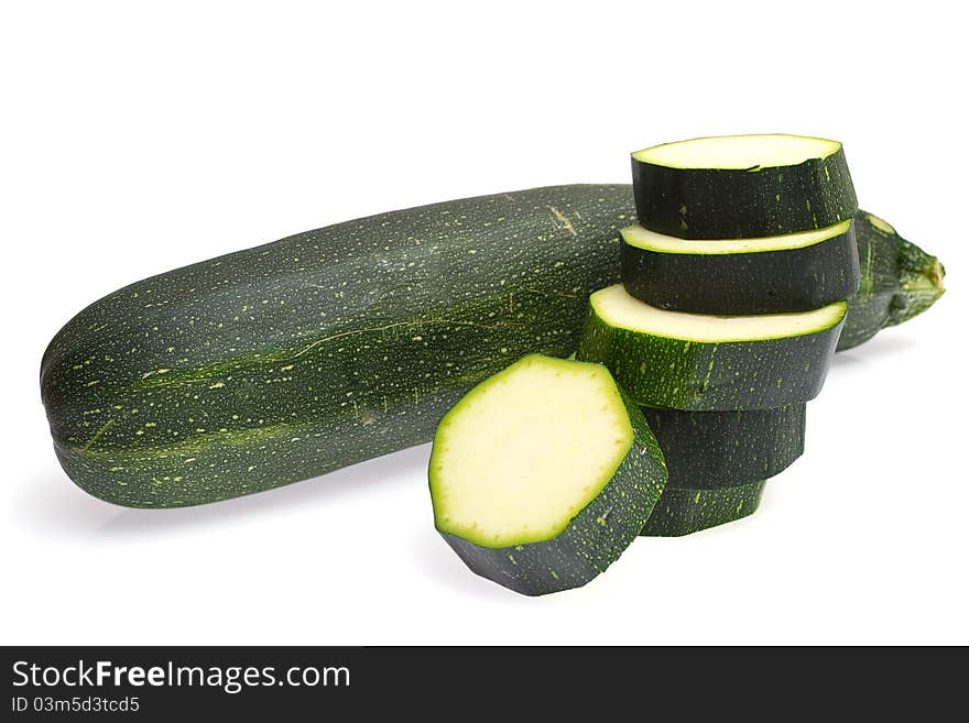 Zucchini isolated on white background