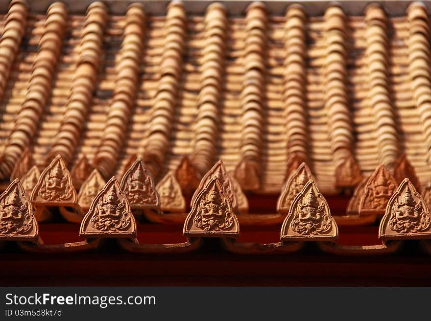 Earthenware Roof for decorative in Thailand Temple. Earthenware Roof for decorative in Thailand Temple