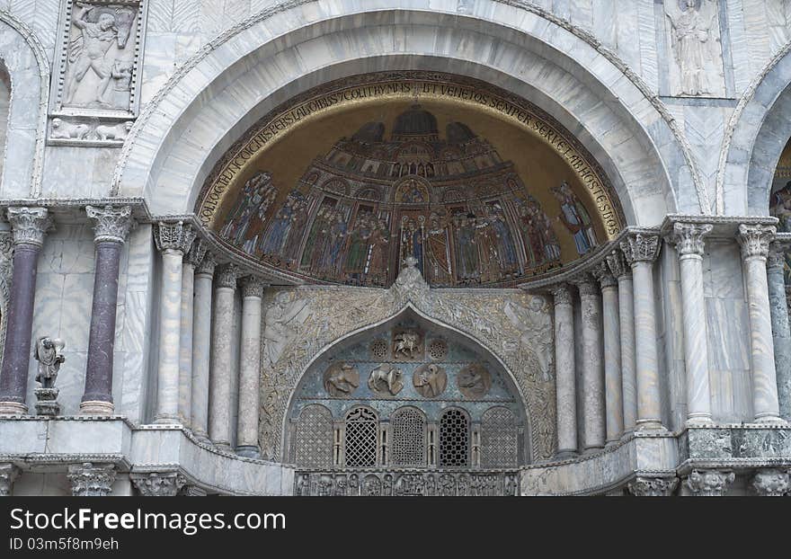 Fragment of St Mark s basilica in Venice