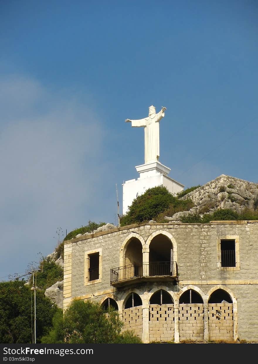 Statue over a building in Beirut. Lebanon