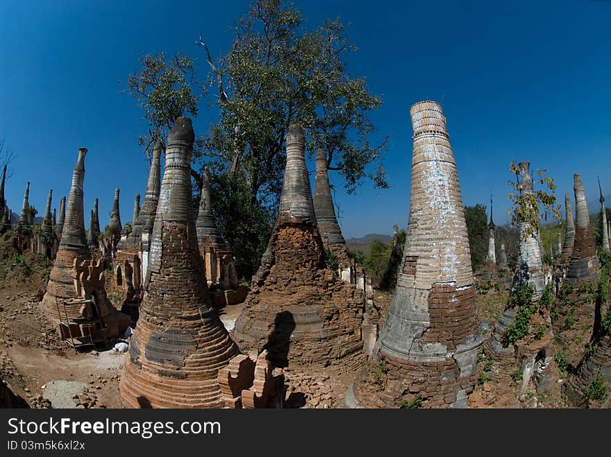 Scenic view of buddhist pagodas , Myanmar 2.