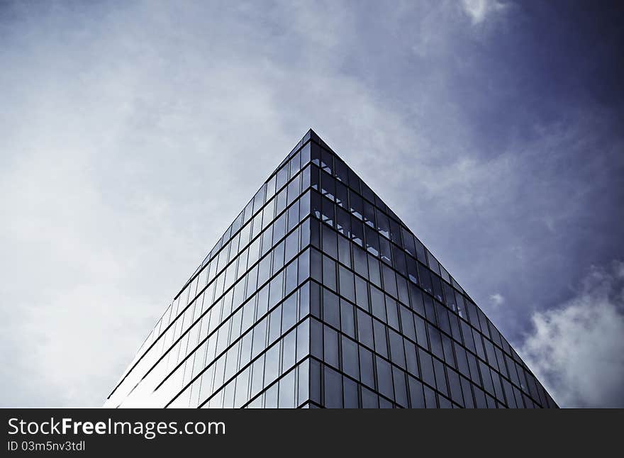 Skyscraper roof in the sky