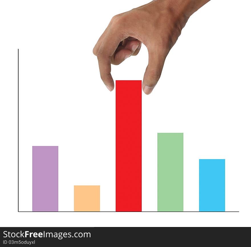 Hand holding and business graph. Hand holding and business graph