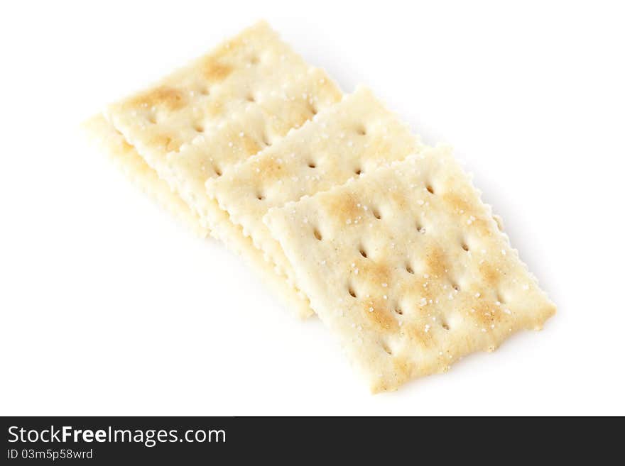 Brown Soda Crackers against a white background