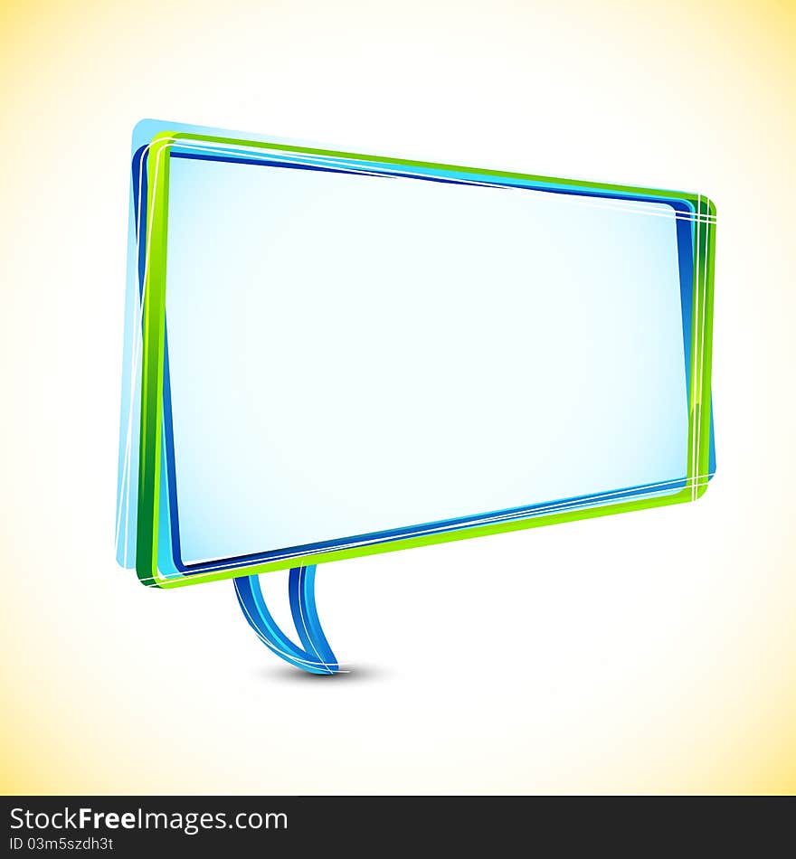 Illustration of speech bubble on abstract background