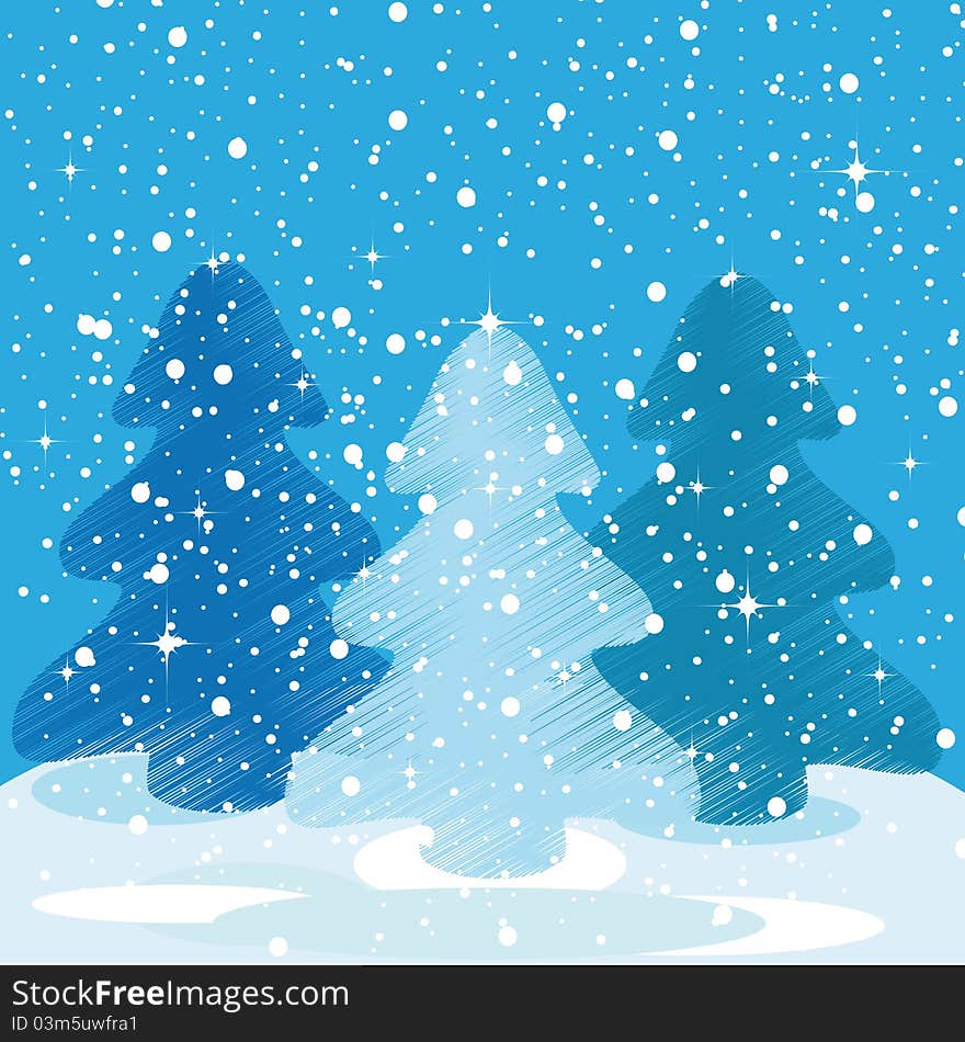 Drawing background on Christmas card. Drawing background on Christmas card