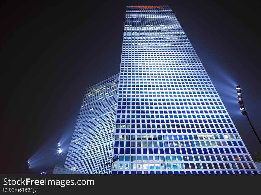 Skyscrapers at night