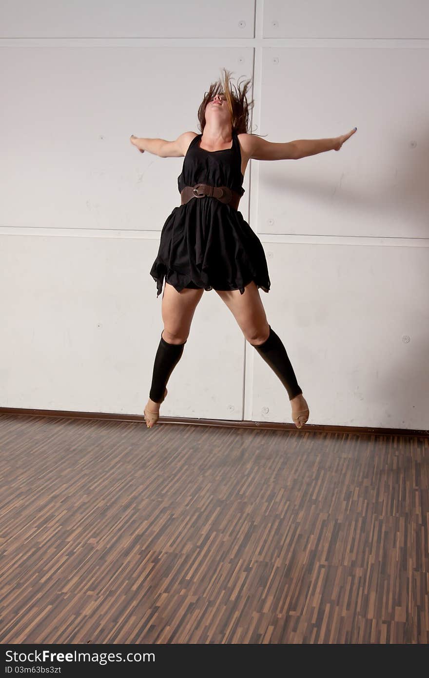 Dancer jumping during a dance