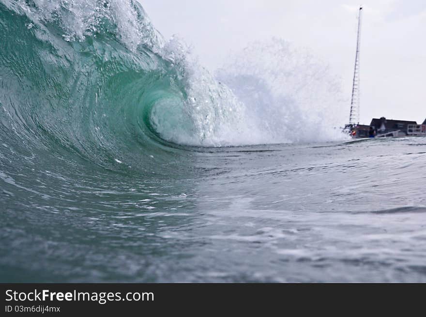 Inside the barrel of a wave off NJ. Inside the barrel of a wave off NJ