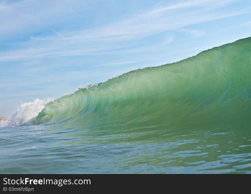 Wave crashing in Atlantic ocean off NJ