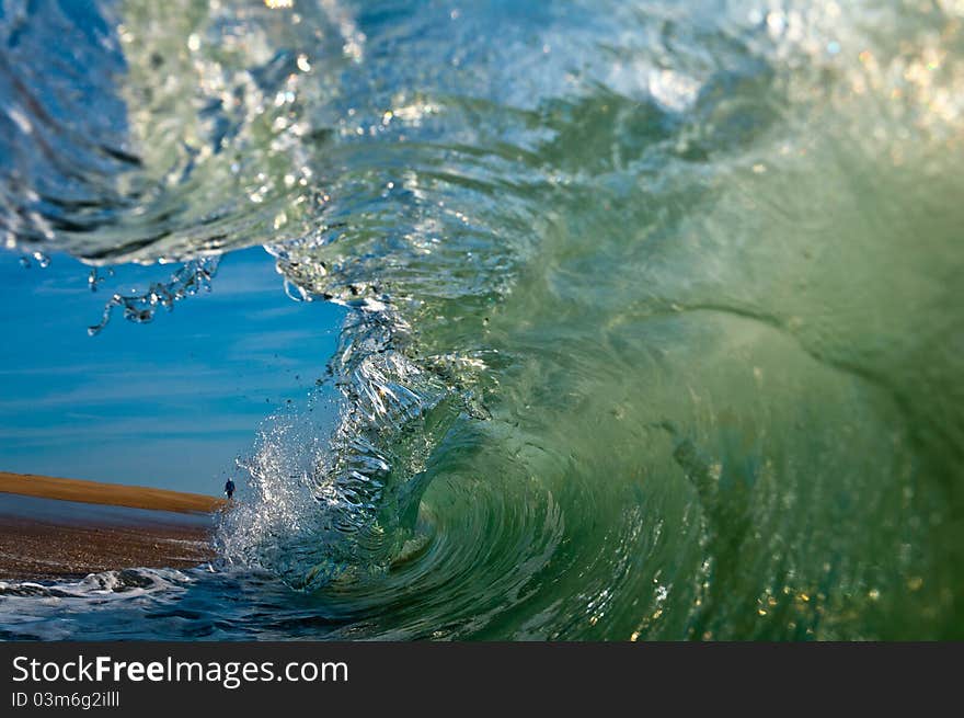 Wave crashing in Atlantic ocean off NJ