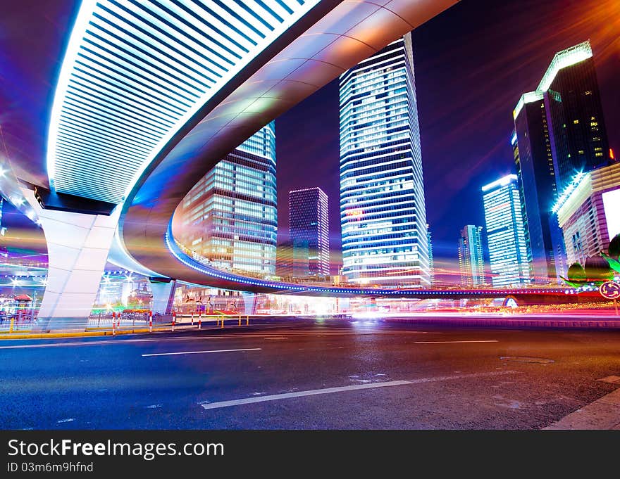 The night view of the lujiazui financial centre in shanghai china. The night view of the lujiazui financial centre in shanghai china.