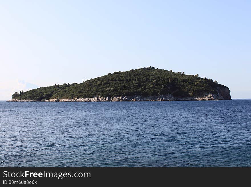 Island Lokrum in Adriatic sea