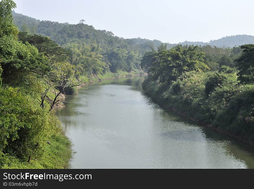 Still River Thailand Rural Day Mountain