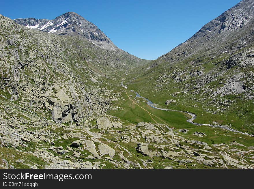 Hiking in Alps. Bramans area. Between France and Italie. Hiking in Alps. Bramans area. Between France and Italie.