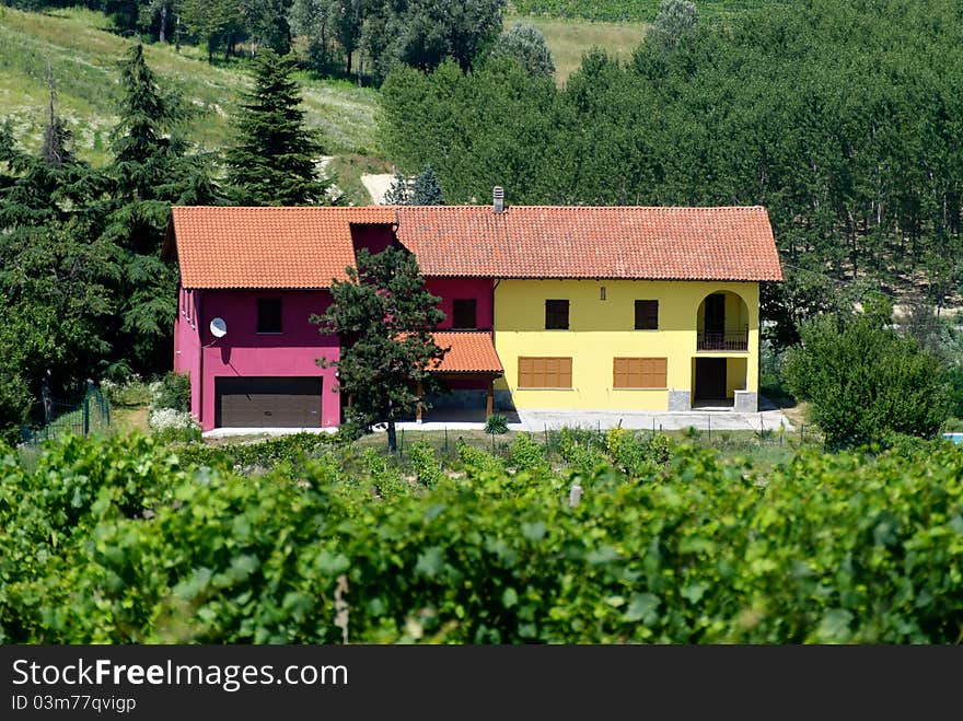 House of three colors in Piedmont