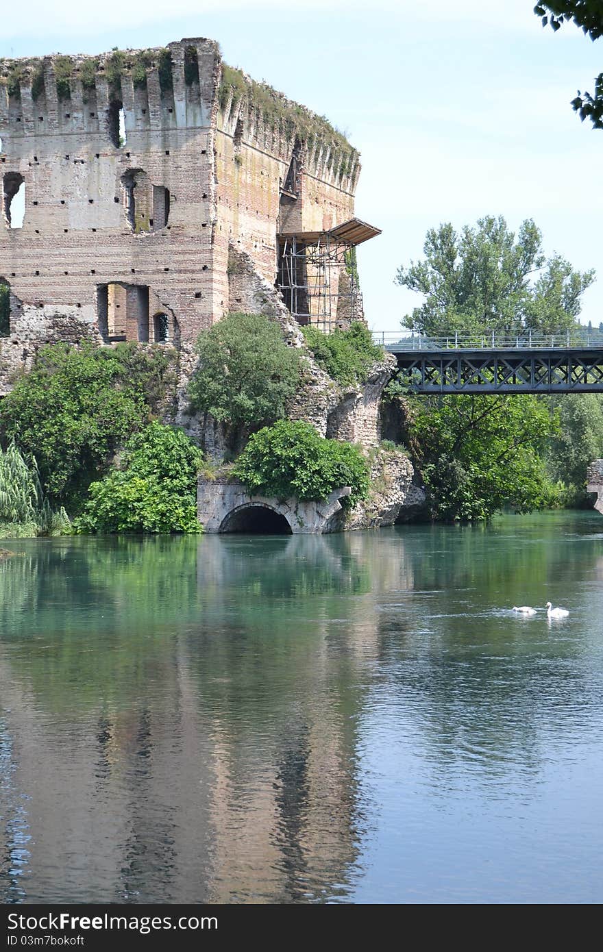 The view of borghetto sul mincio, a typical little village near Verona. The view of borghetto sul mincio, a typical little village near Verona