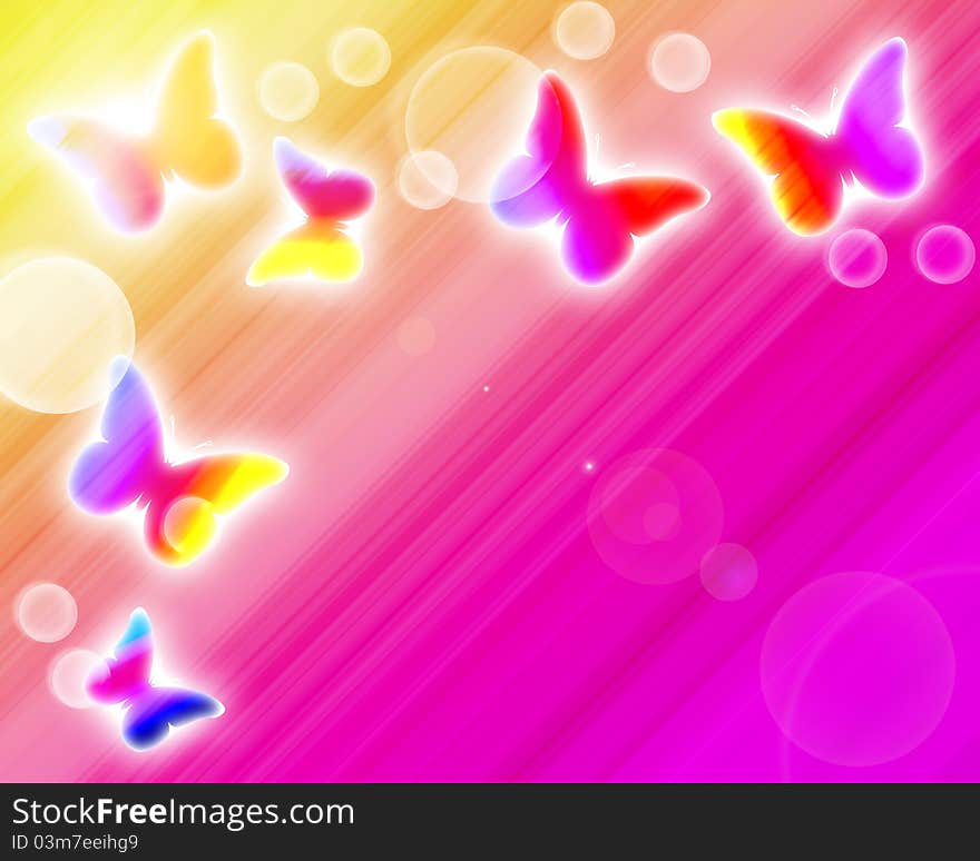 Abstract a colorful butterfiles background