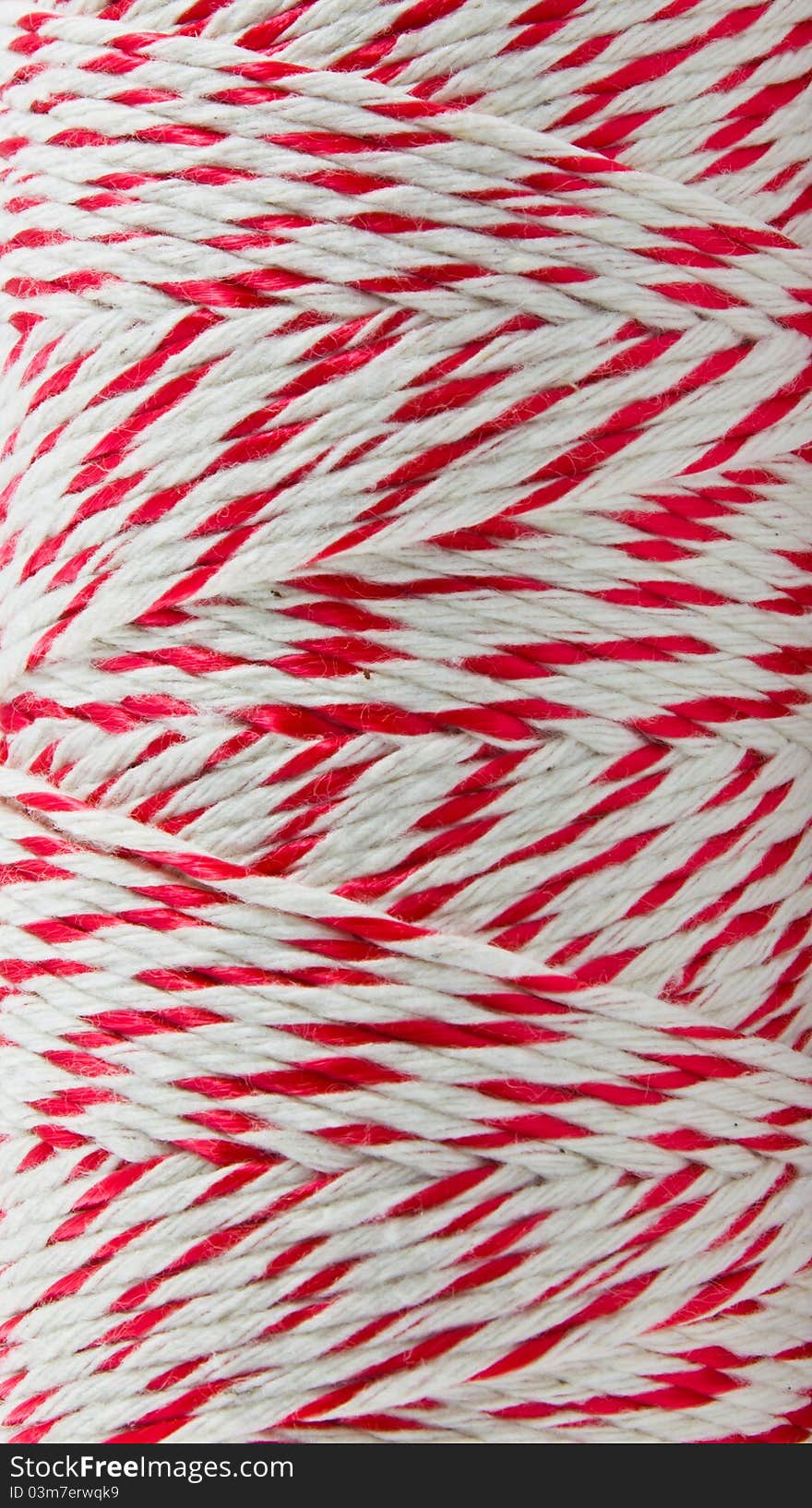 Parcel red and white rope material. Parcel red and white rope material