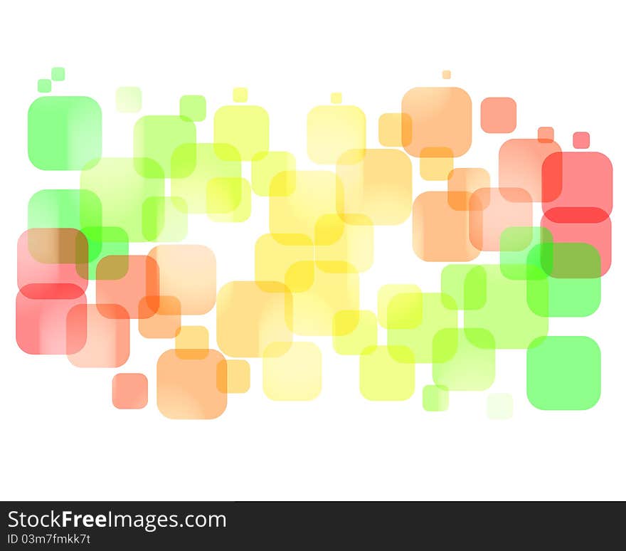 Colorful cubes on a white background