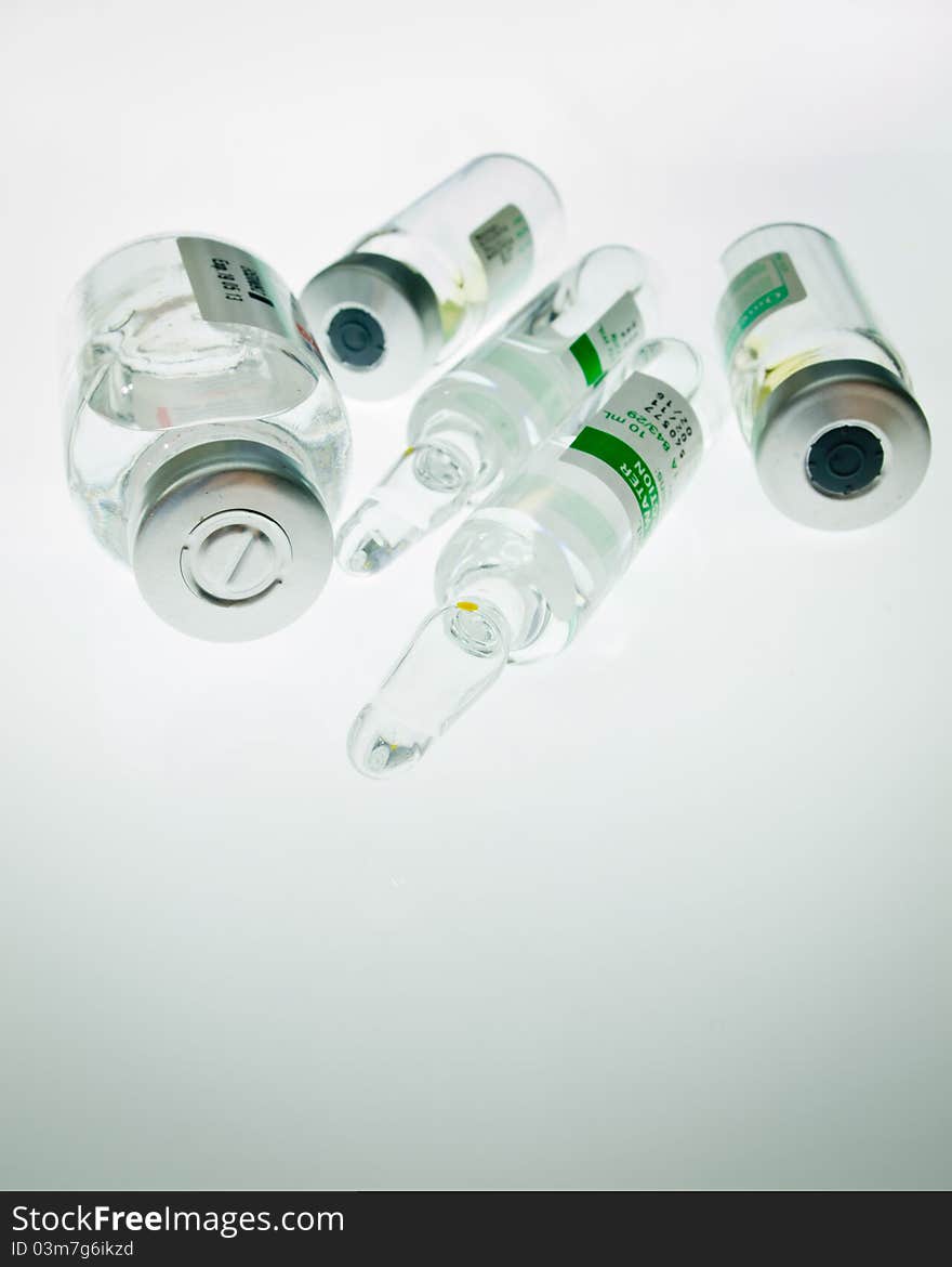 Many vials for injection in lab