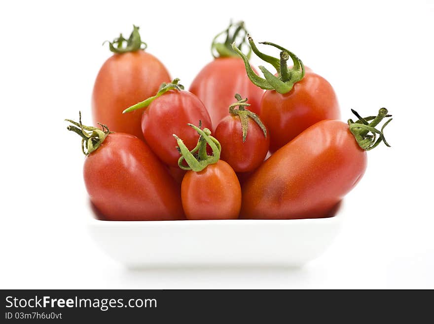 Organic Tomatoes in a Dish