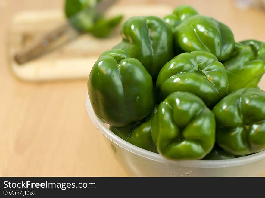 Green fresh peppers