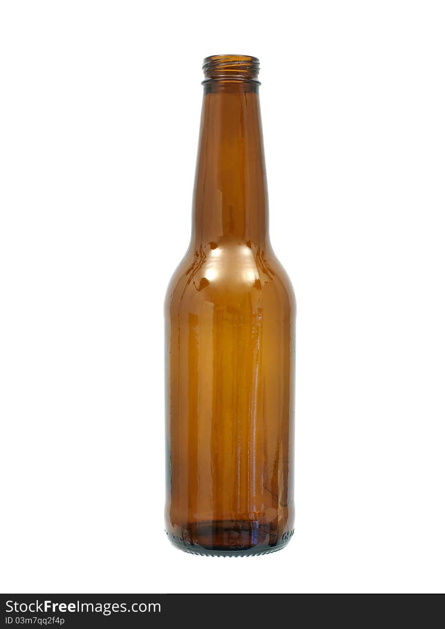 Bottles of beer isolated against a white background