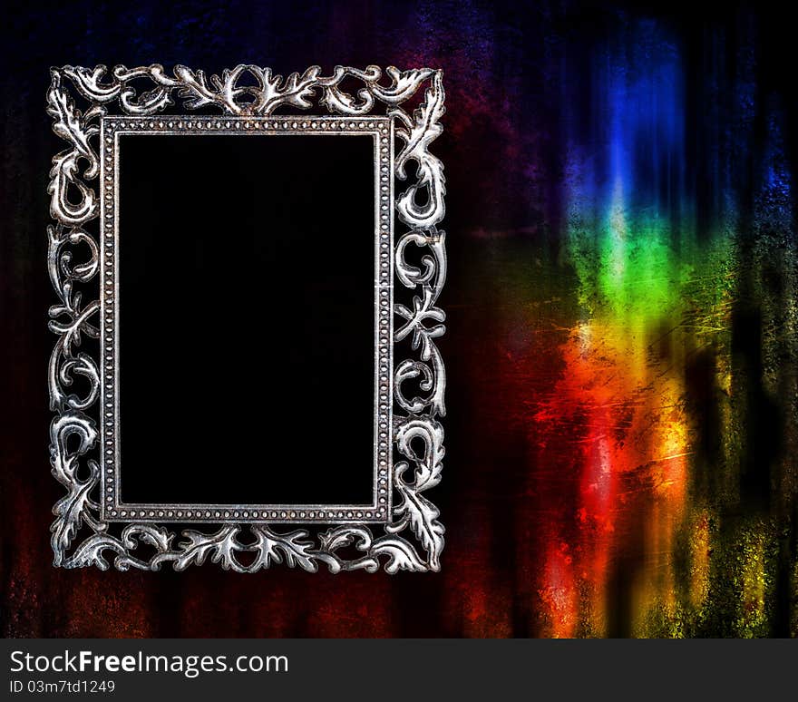 Frame on a glowing grunge background