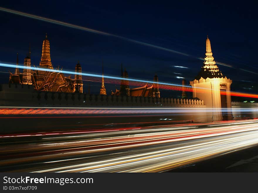 Buddhist Temple In Bangkok At Dawn