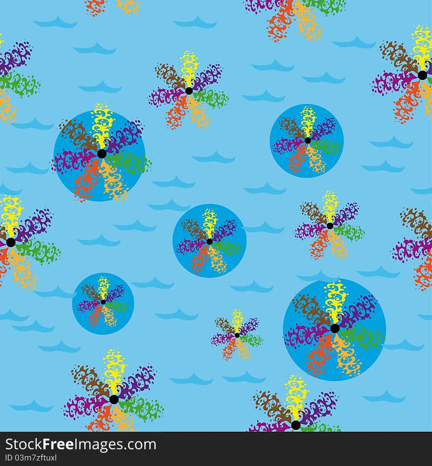 Pattern with abstract flowers