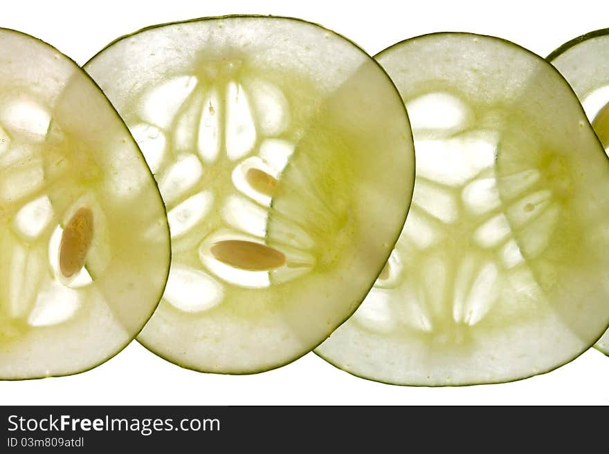 Backlit Cucumber Slices