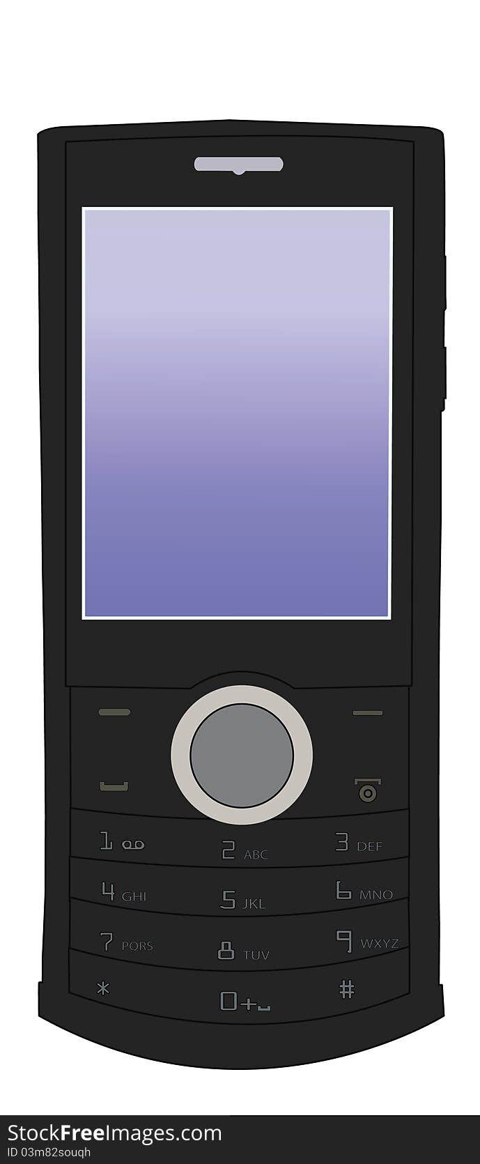 Vector black mobile phone