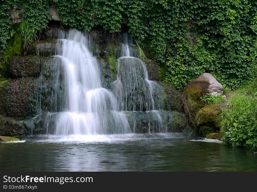 Beautiful cascading waterfall