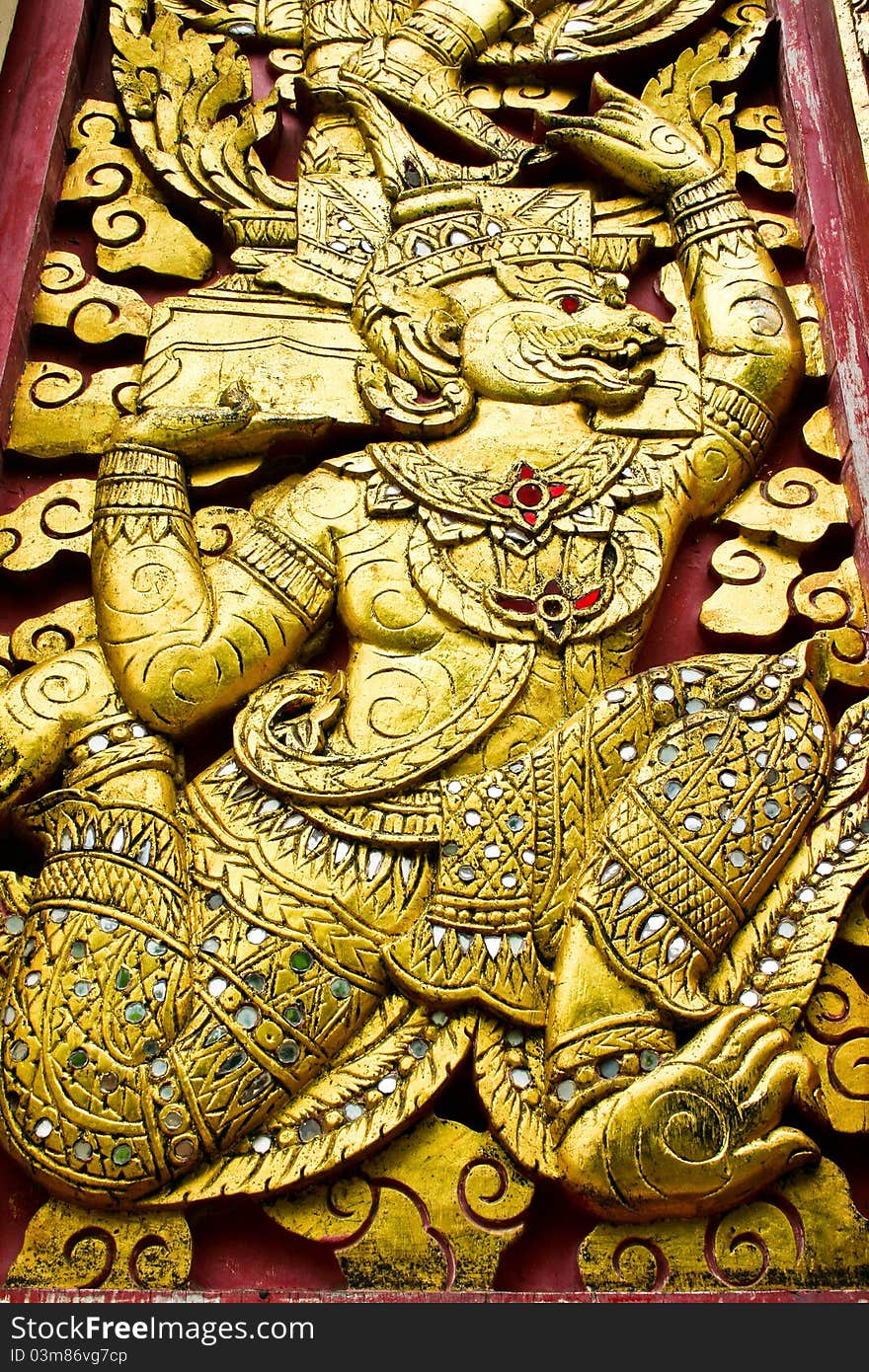 The golden thai art background