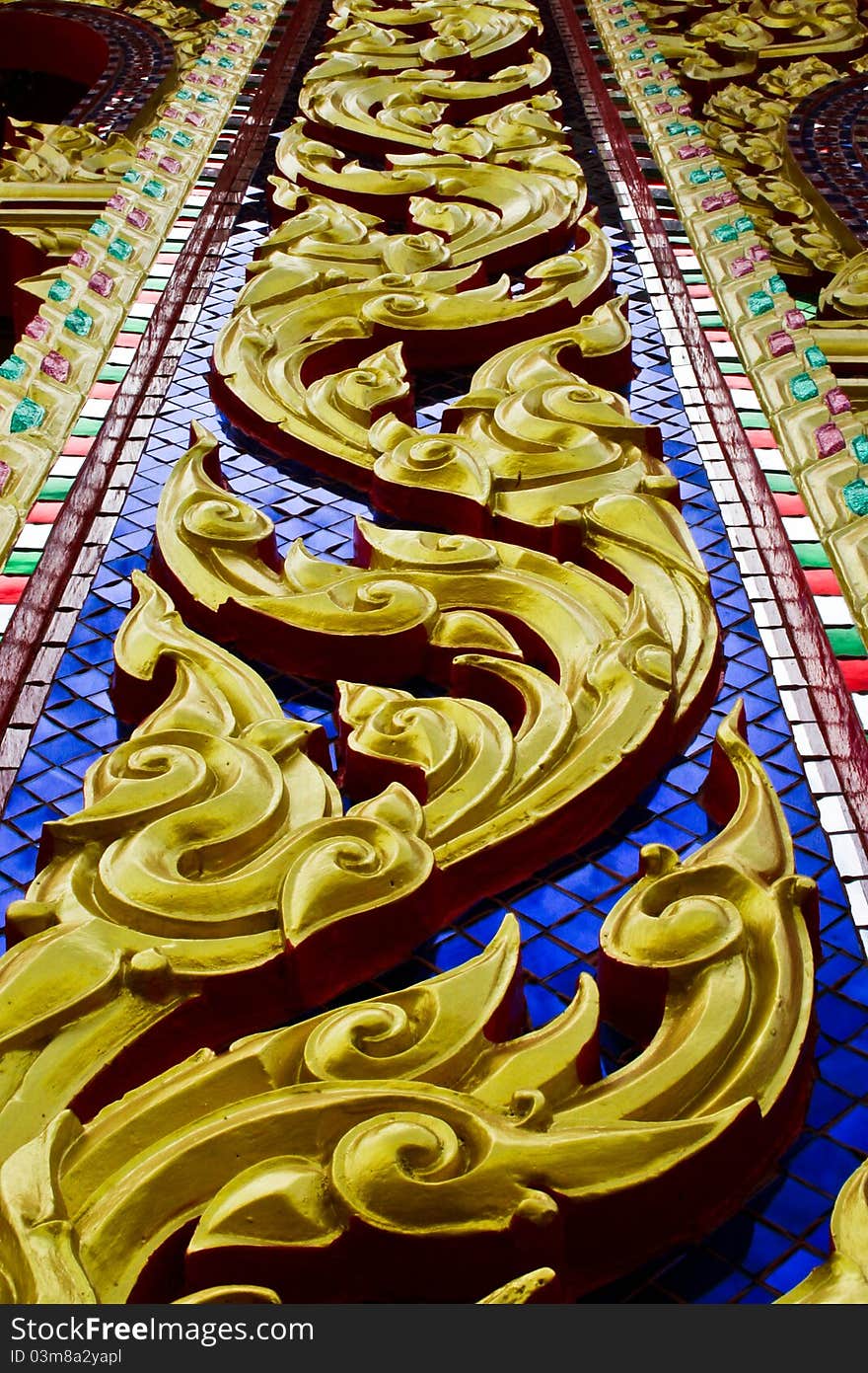 The golden thai art background