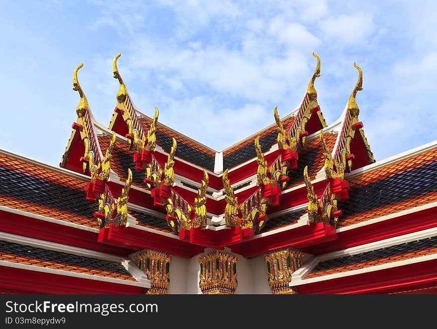 Roof of Wat Pho in bangkok, thailand.