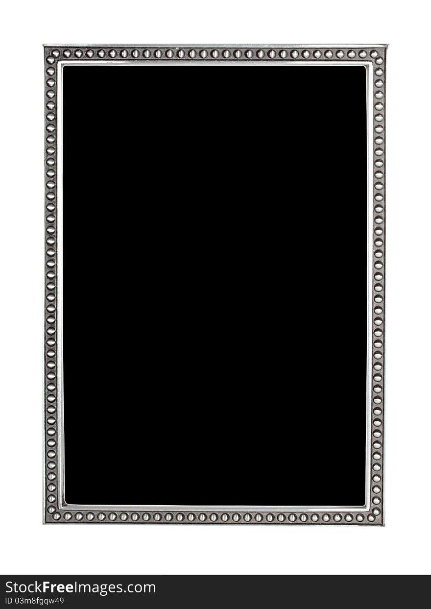 Antique silver frame isolated on white background