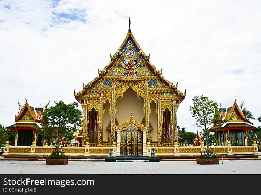 The golden thai art background