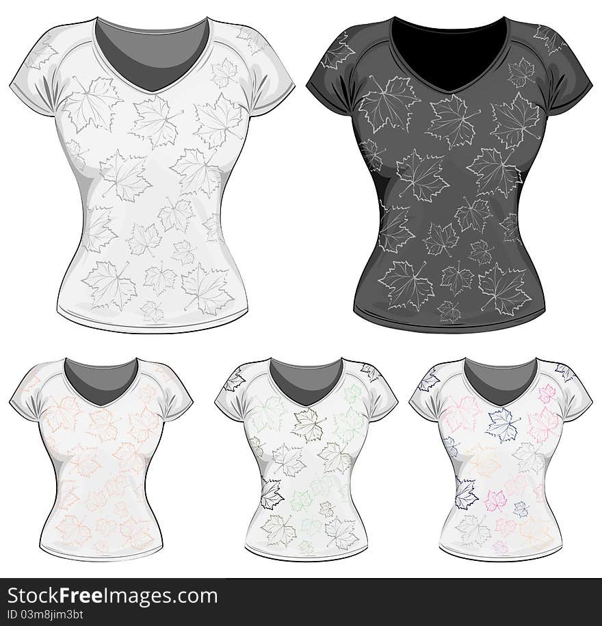 Women S T-shirts With Maple Leaves.