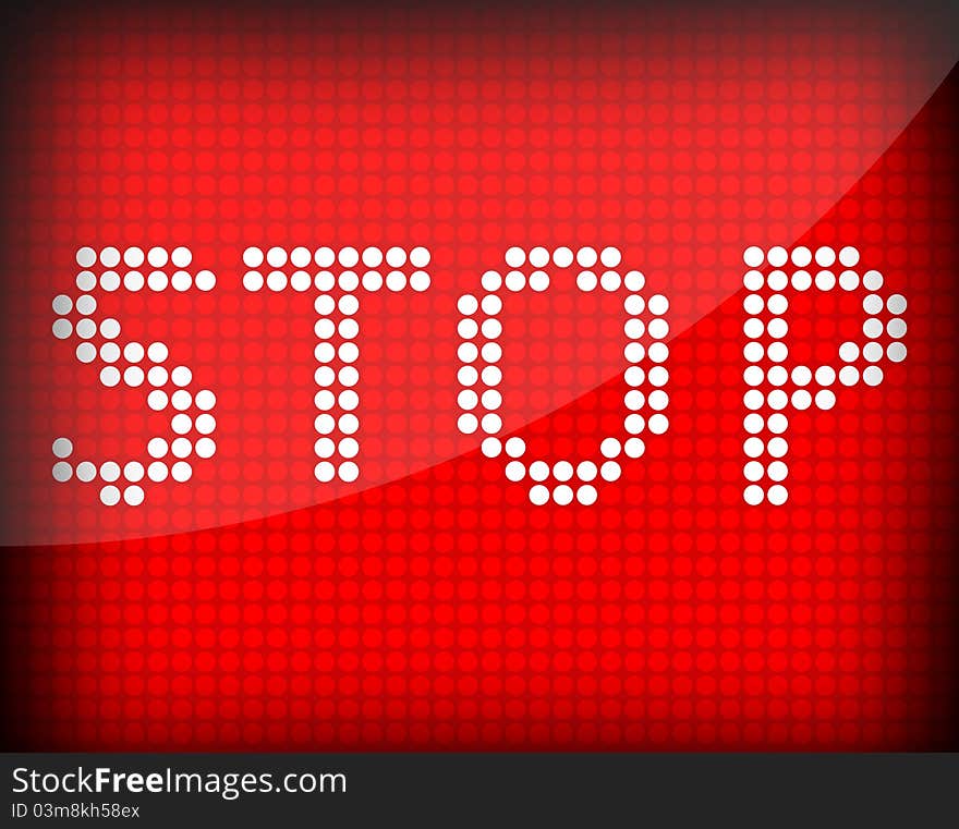 The word Stop on a red background