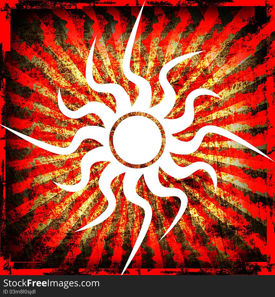 Picture of abstract sun grunge background