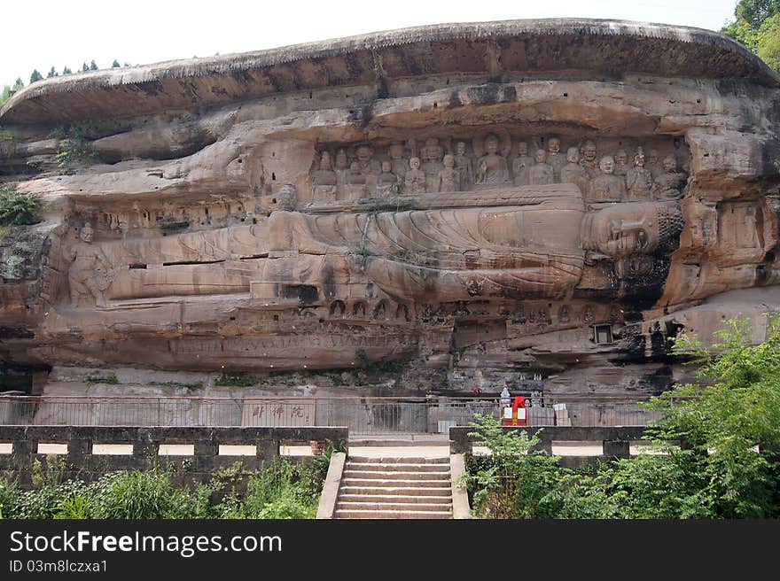 Buddha Joss in Anyue Grottoes,Sichuan, China.