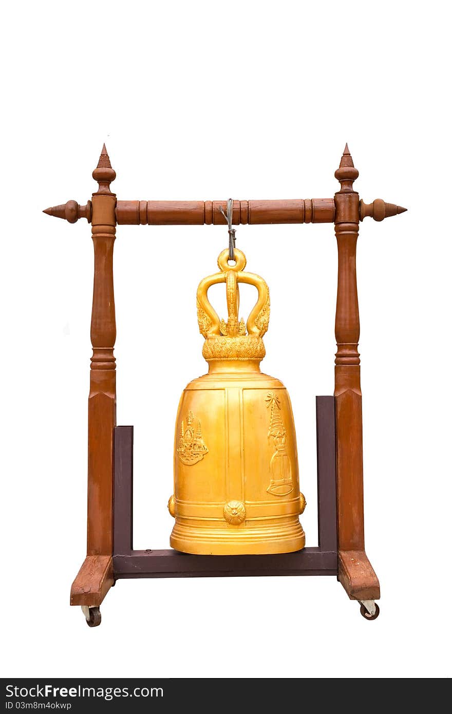 A gold bell in thai temple