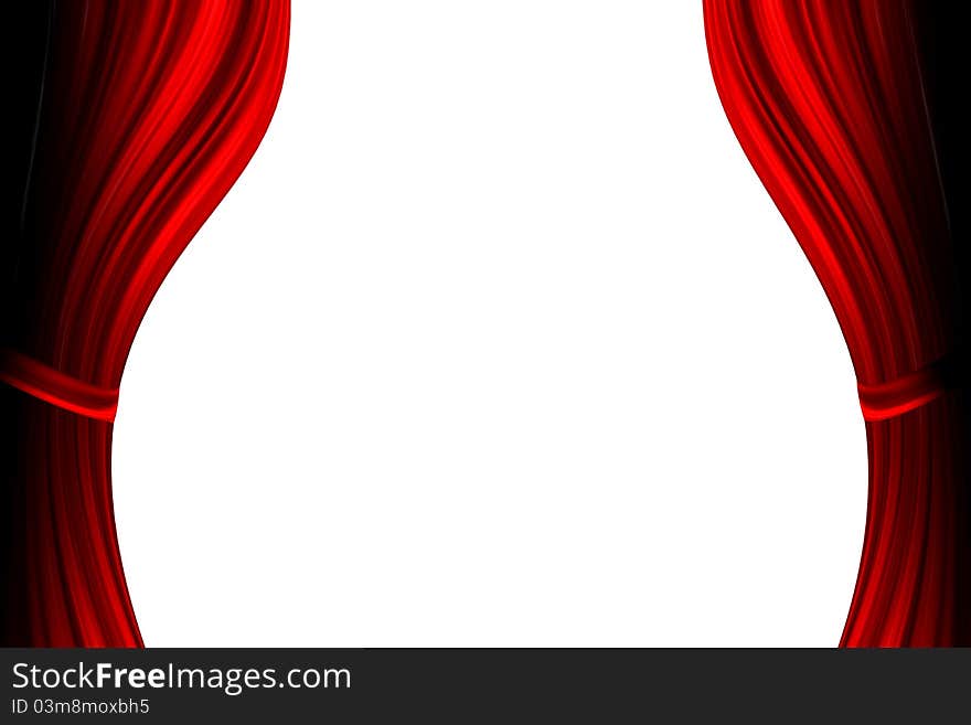 Picture of a red theater curtain frame