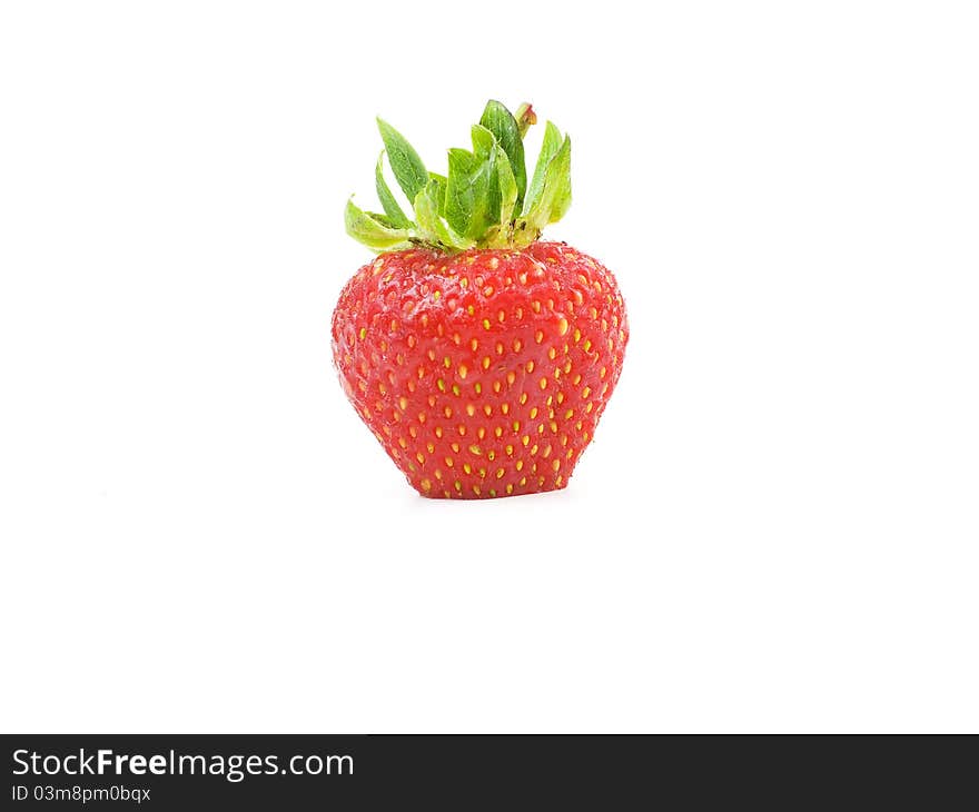 Red strawberry on white background