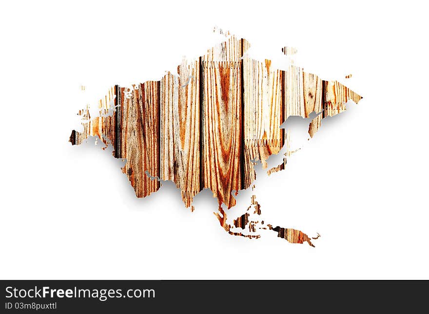 Wooden map of Eurasia